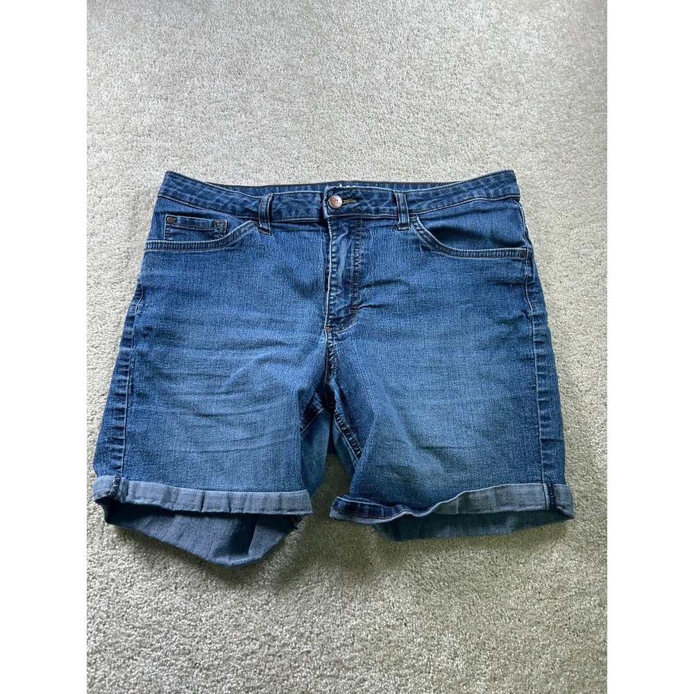 Lee‎ Women's Denim Shorts Midrise Size 14M Blue Cotton Stretch